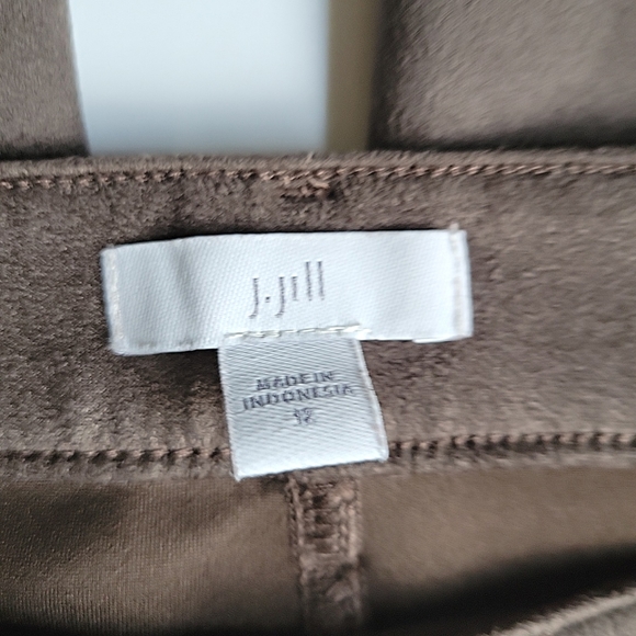 J Jill Taylor Women Faux-Suede Mocha Pants Size 12 - Picture 7 of 10